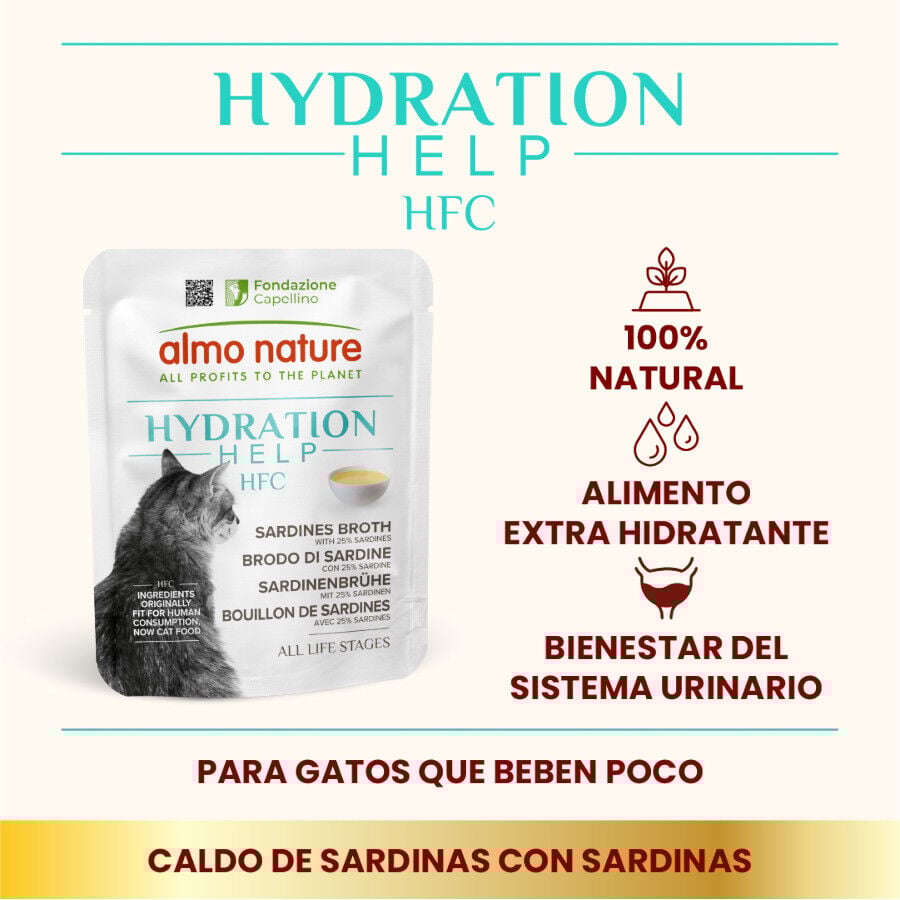 50 g Almo Nature HFC Hydration Help Sardinas Con Caldo sobre para gatos, , large Imagen numero 2
